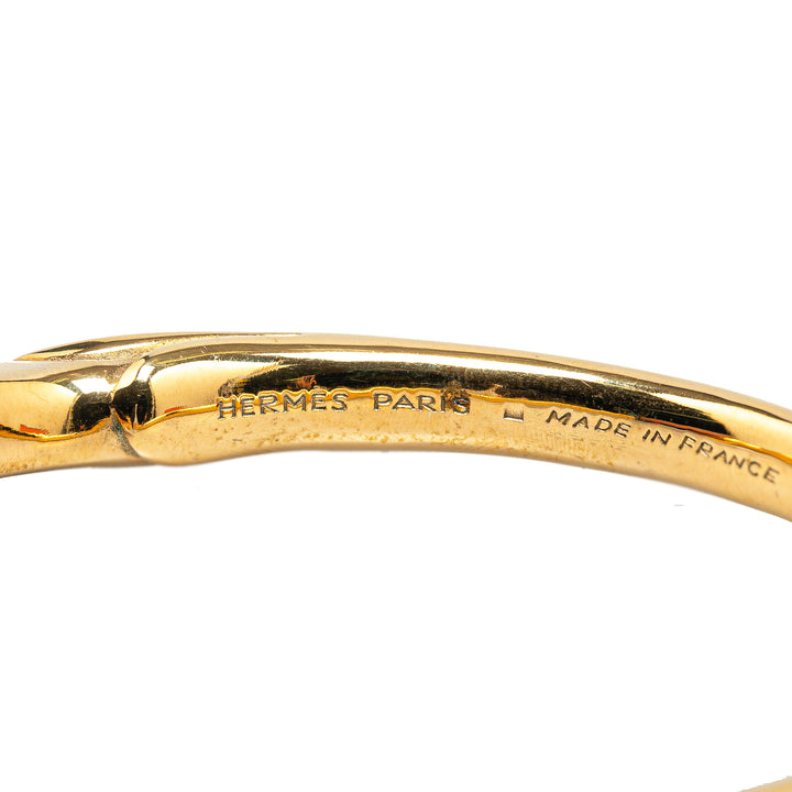 Gold Plated Tete de Cheval Horse Bangle Gold - Gaby Paris