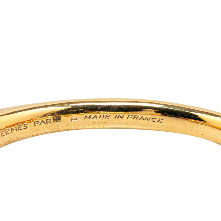 Gold Plated Tete de Cheval Horse Bangle Gold - Gaby Paris