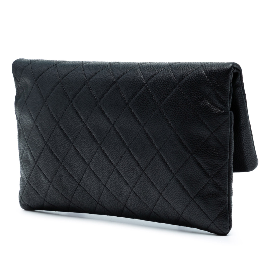Chanel Matelassé Caviar CC Beauty Foldover Pochette