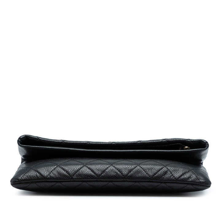 Chanel Matelassé Caviar CC Beauty Foldover Pochette
