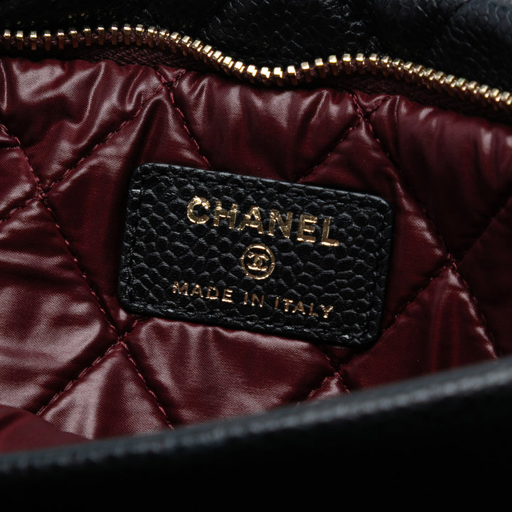 Chanel Matelassé Caviar CC Beauty Foldover Pochette