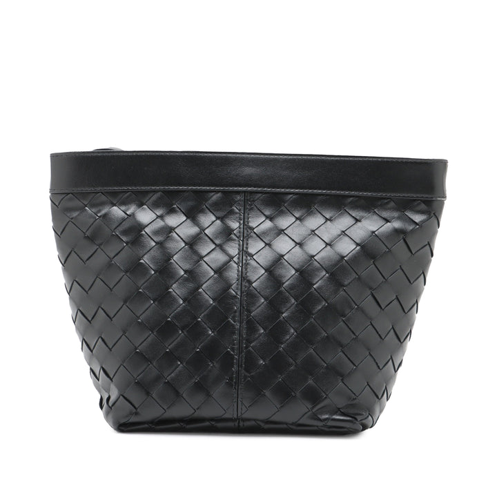 Bottega Veneta Medium Nappa Intrecciato Flip Flap Pochette Noir