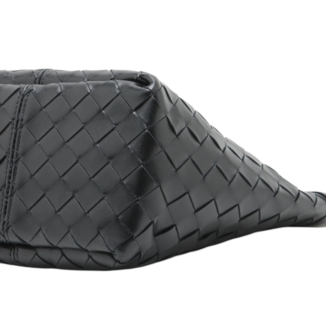 Bottega Veneta Medium Nappa Intrecciato Flip Flap Pochette Noir