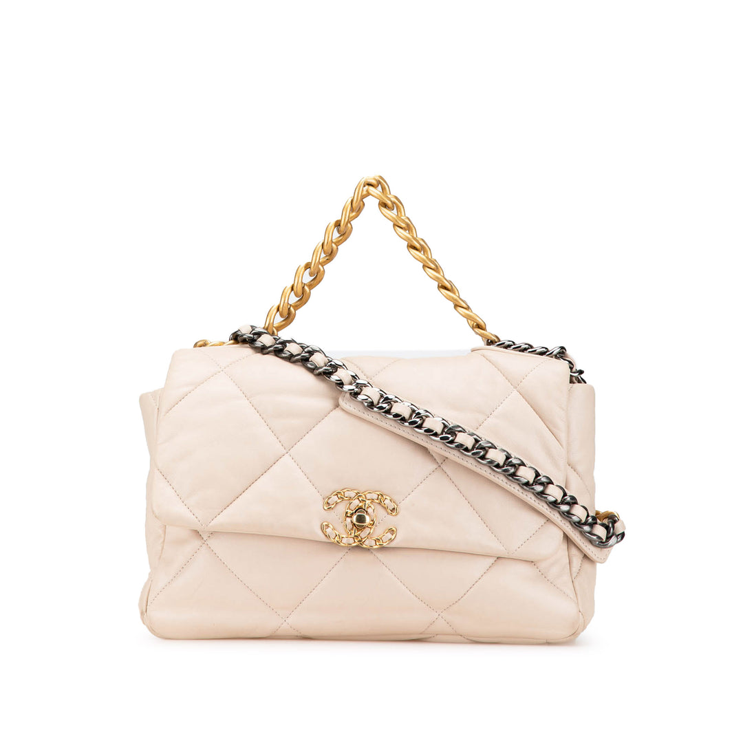 Chanel 19 à rabat Grand Cuir d'agneau