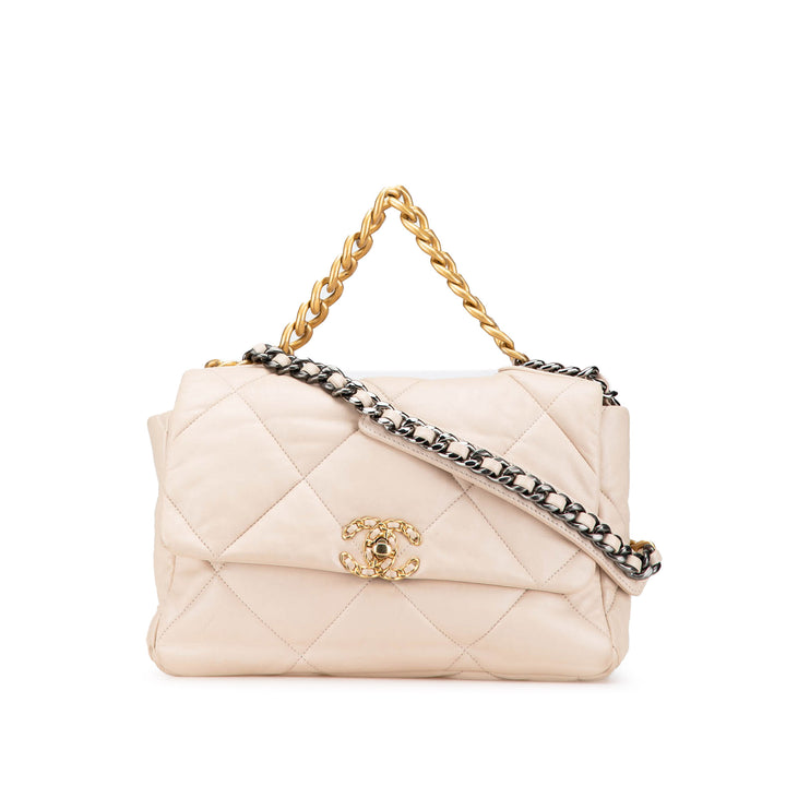 Chanel 19 à rabat Grand Cuir d'agneau