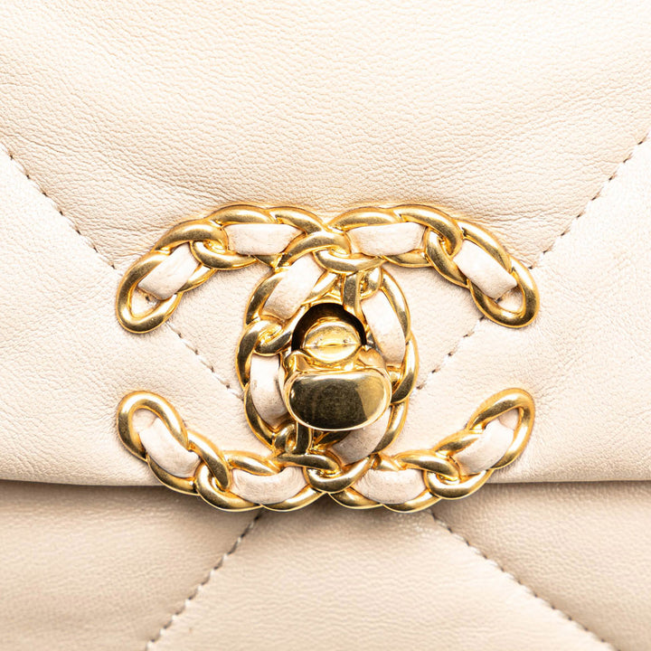 Chanel 19 à rabat Grand Cuir d'agneau