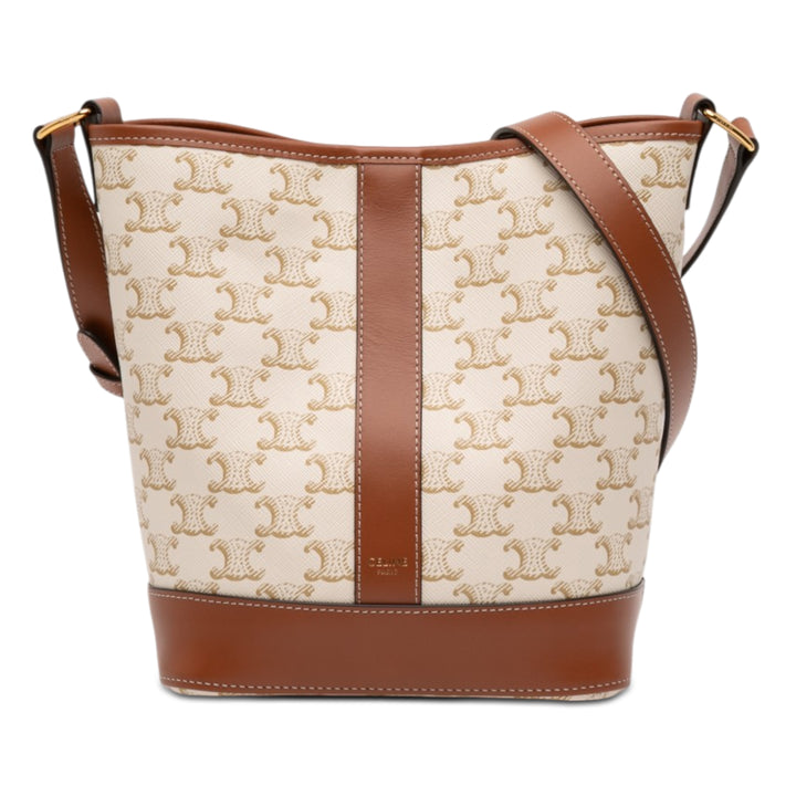 Celine Small Triomphe Coated Toile Bucket Sac