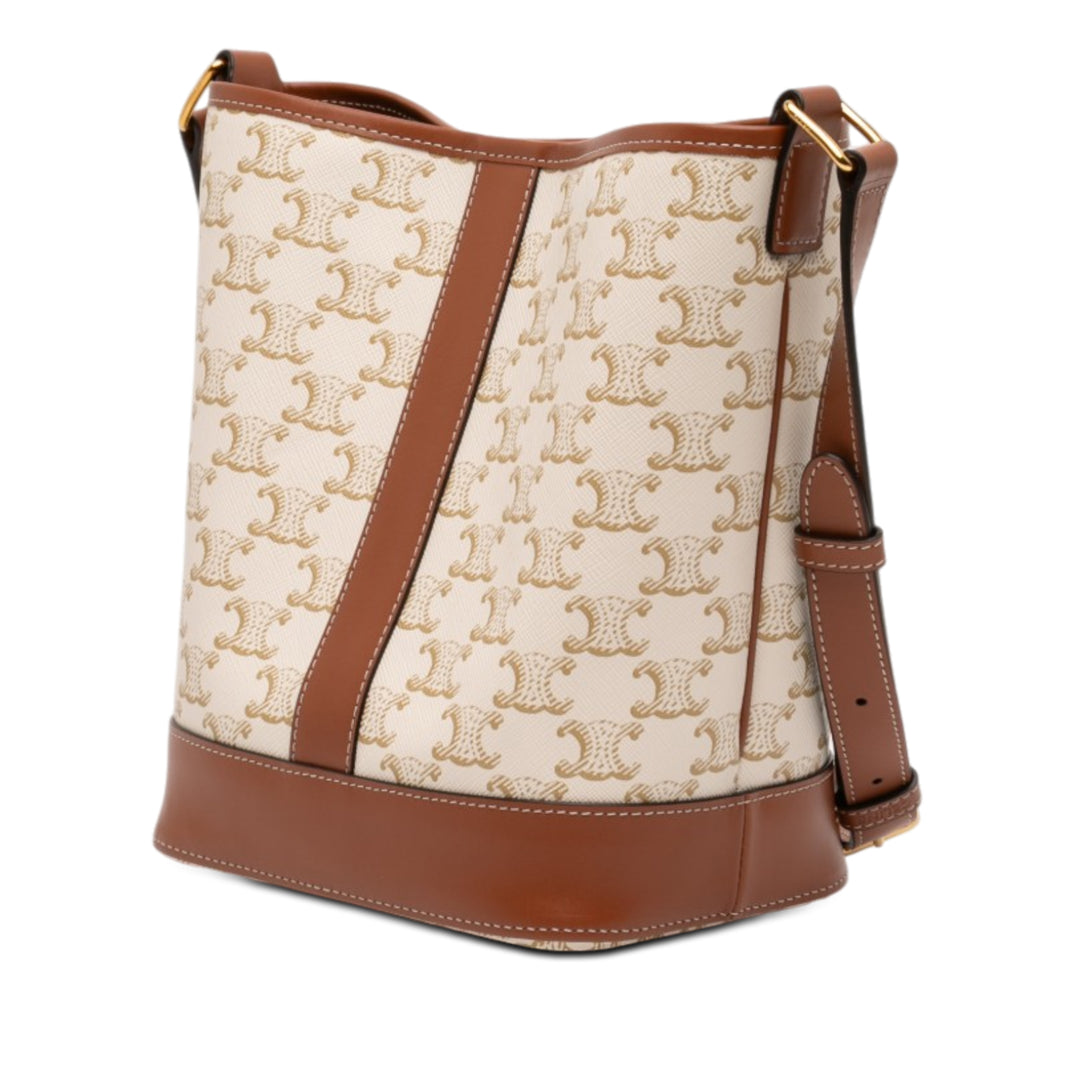 Celine Small Triomphe Coated Toile Bucket Sac
