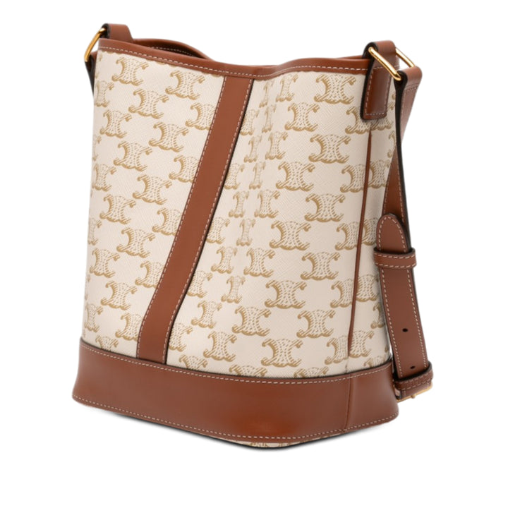 Celine Small Triomphe Coated Toile Bucket Sac