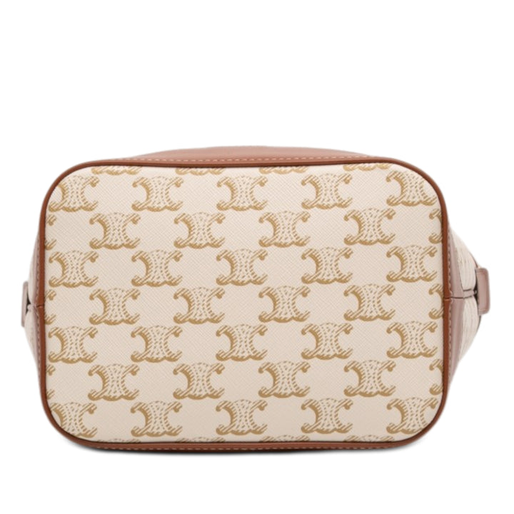 Celine Small Triomphe Coated Toile Bucket Sac
