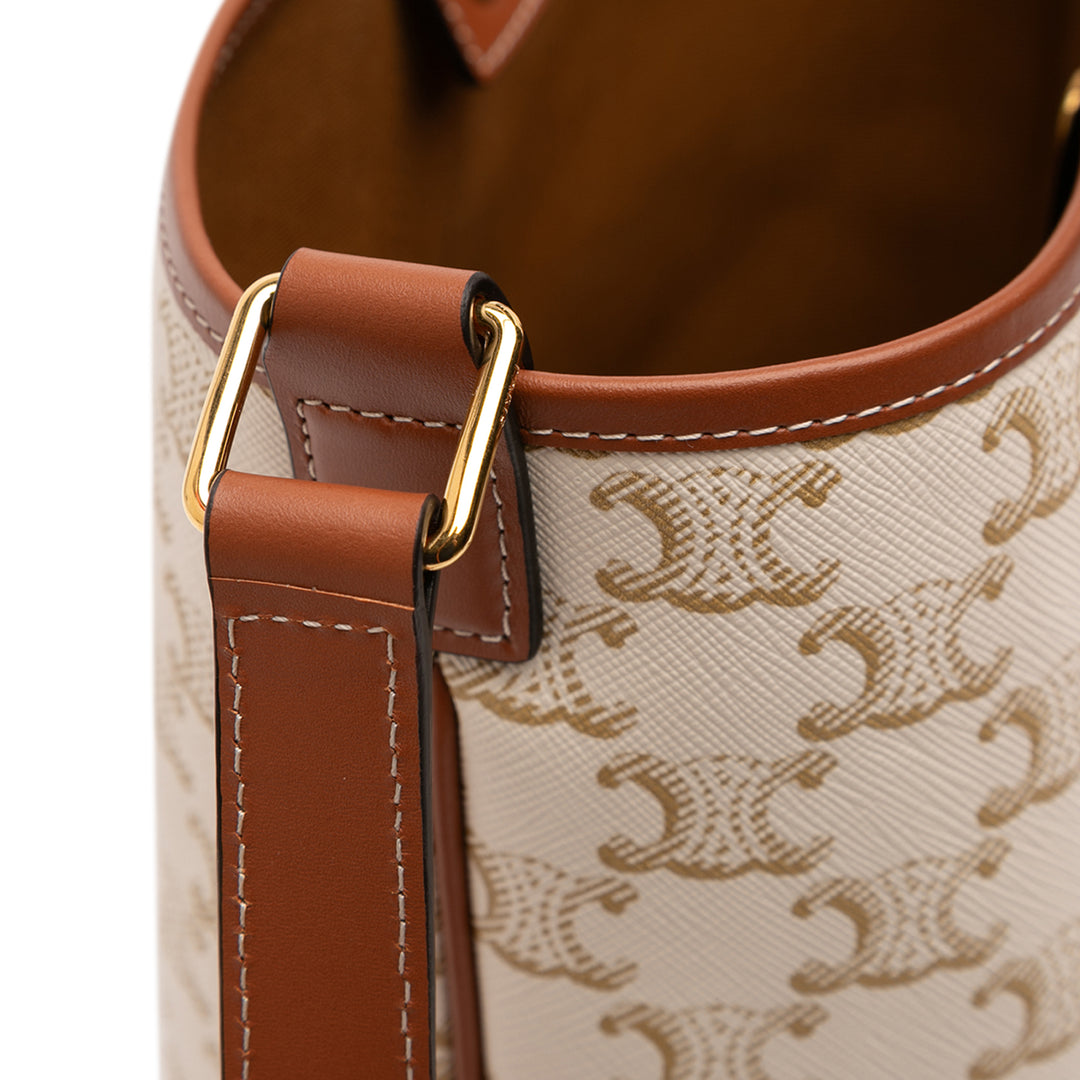 Celine Small Triomphe Coated Toile Bucket Sac