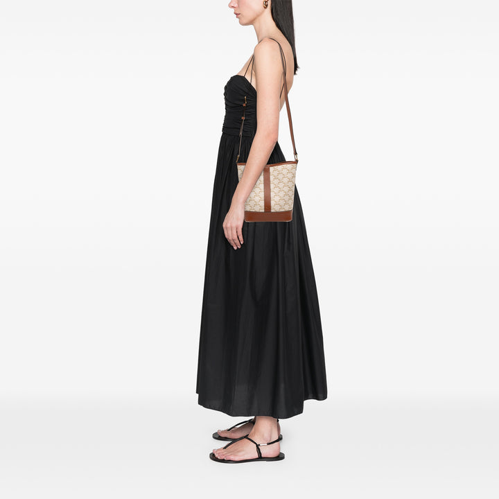 Celine Small Triomphe Coated Toile Bucket Sac