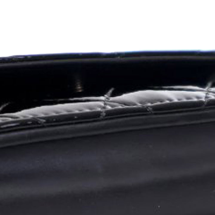 CC Quilted Patent Wallet On Chain Black - Gaby Paris