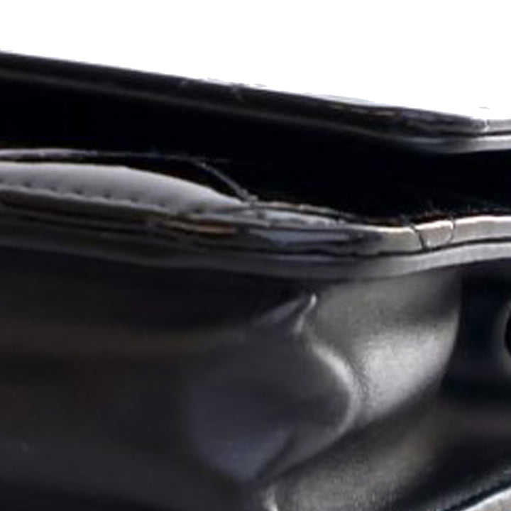 CC Quilted Patent Wallet On Chain Black - Gaby Paris