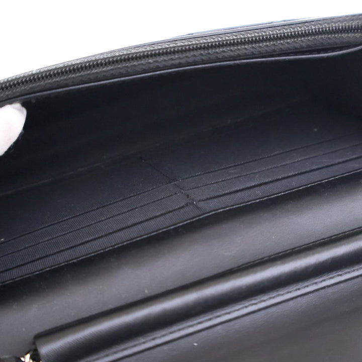CC Quilted Patent Wallet On Chain Black - Gaby Paris