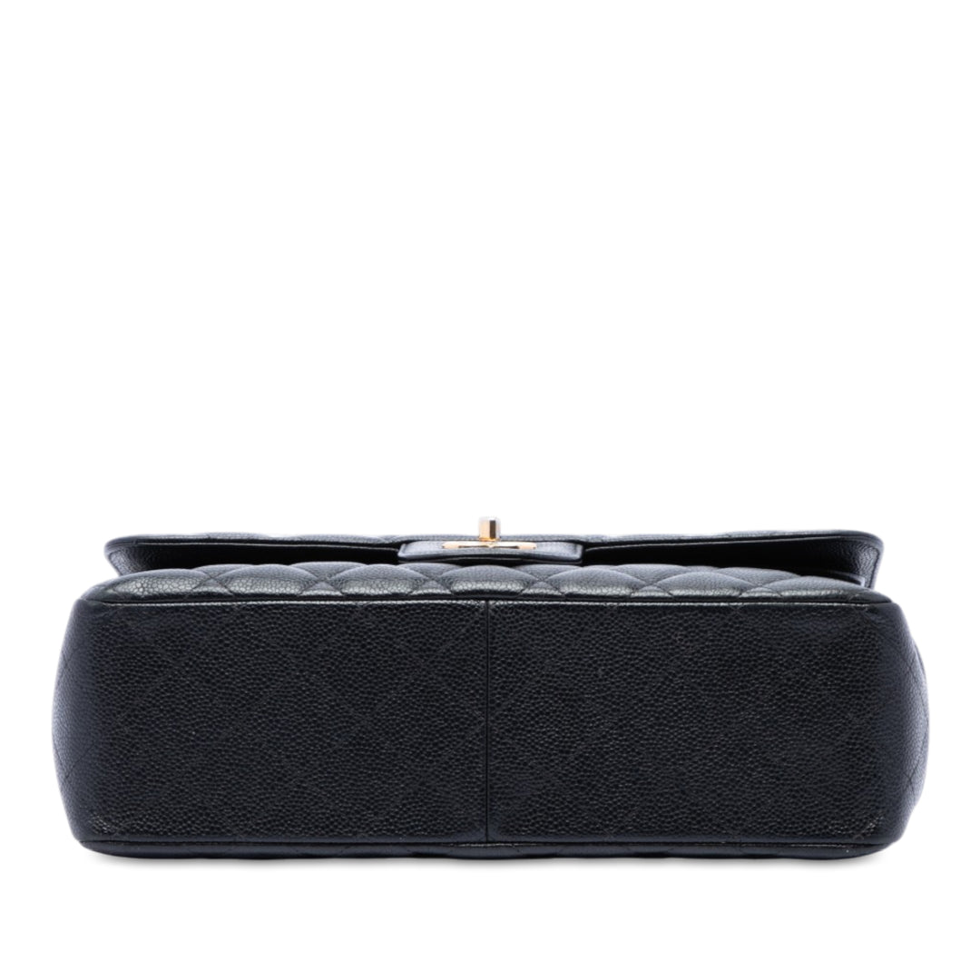 Chanel Sac porté épaule Classic Double rabat Jumbo Cuir caviar Noir – vue 3 – GABY PARIS