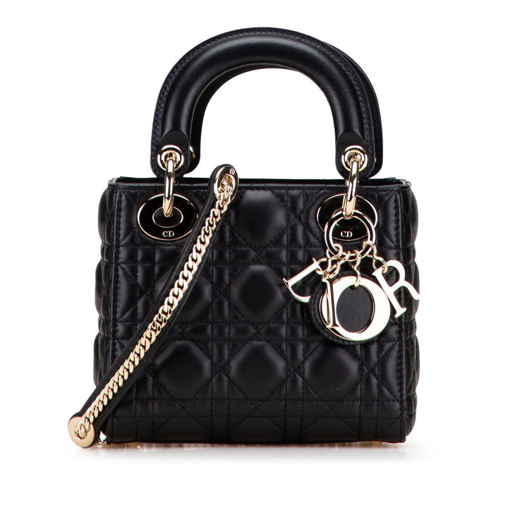 Dior Mini Cuir d’agneau Cannage Lady Dior Noir