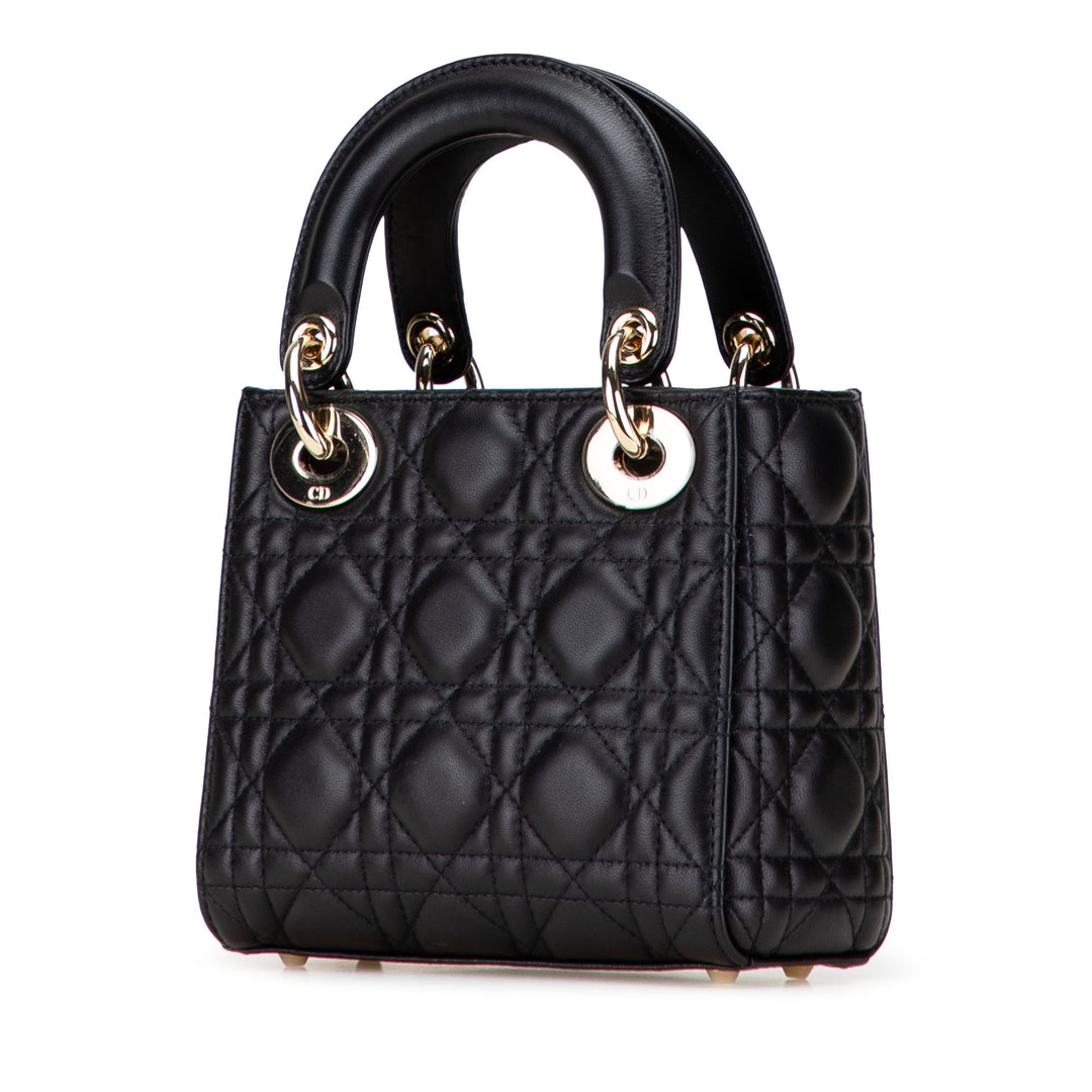 Dior Mini Cuir d’agneau Cannage Lady Dior Noir