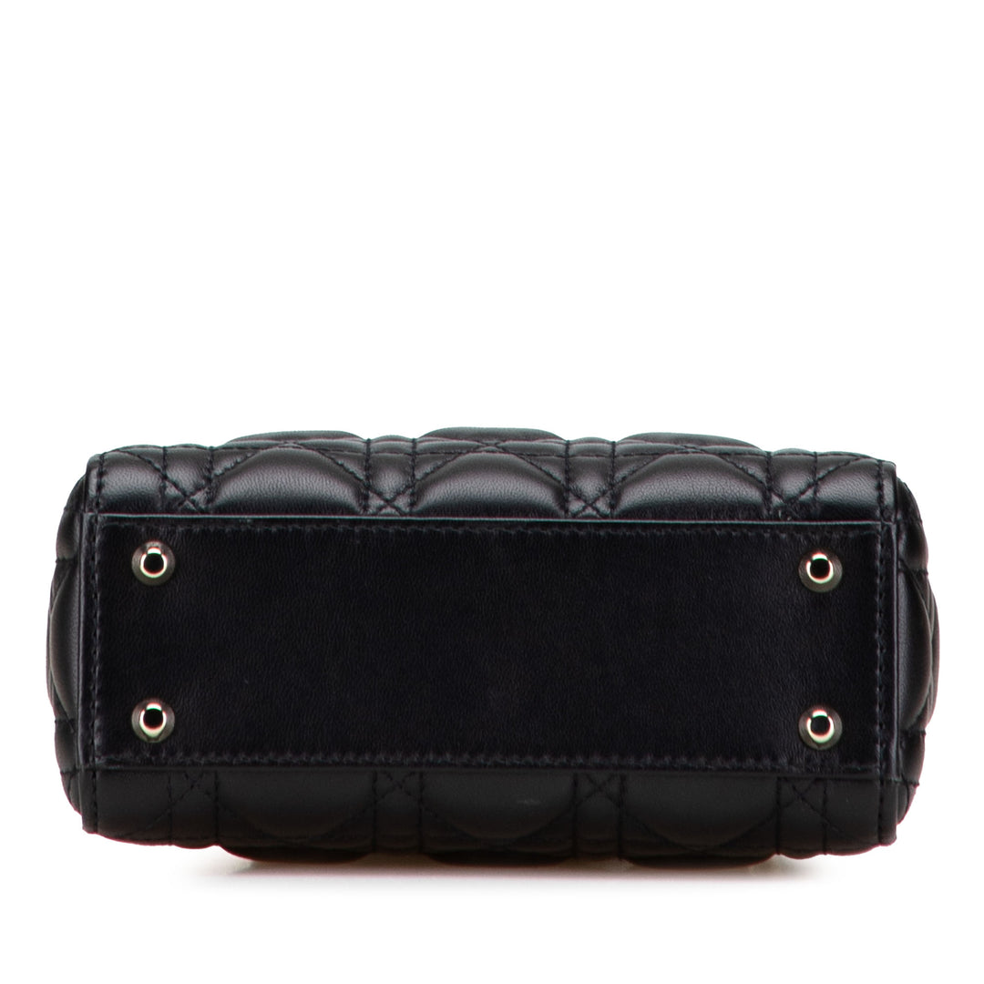 Dior Mini Cuir d’agneau Cannage Lady Dior Noir