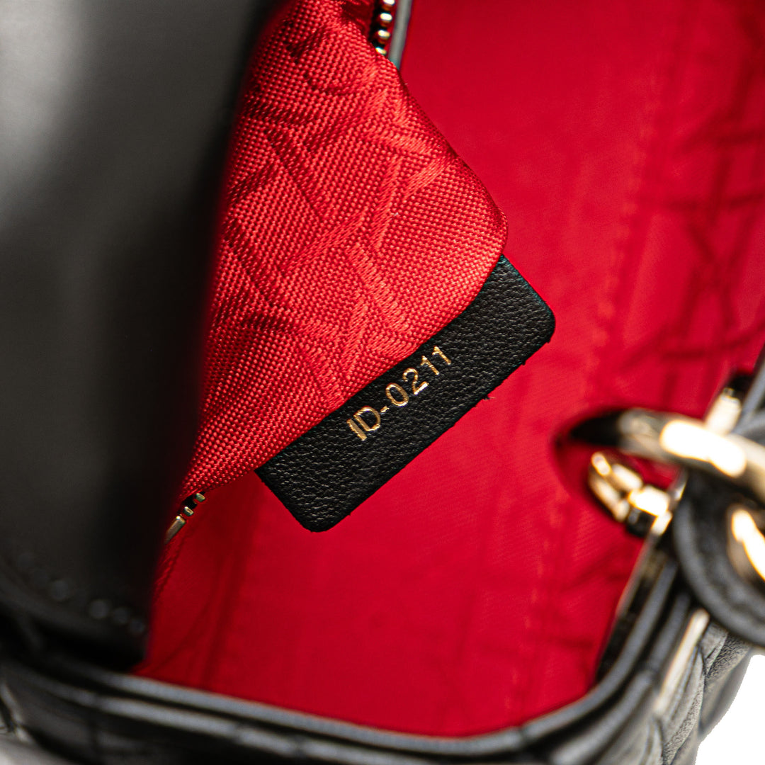 Dior Mini Cuir d’agneau Cannage Lady Dior Noir