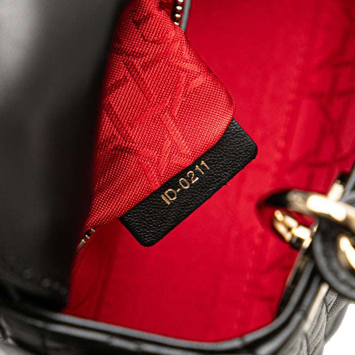 Dior Mini Cuir d’agneau Cannage Lady Dior Noir