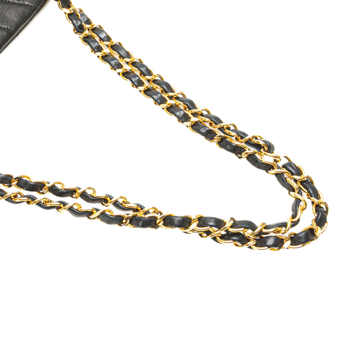 CC Chevron Lambskin Frame Chain Shoulder Bag Black - Gaby Paris
