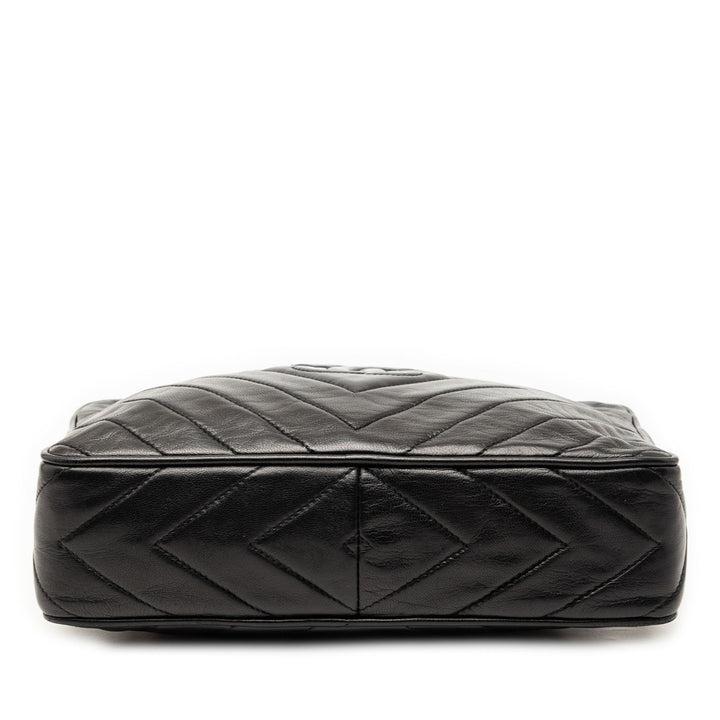 Chanel CC Diamond Matelassé Cuir d’agneau Pompon Sac caméra