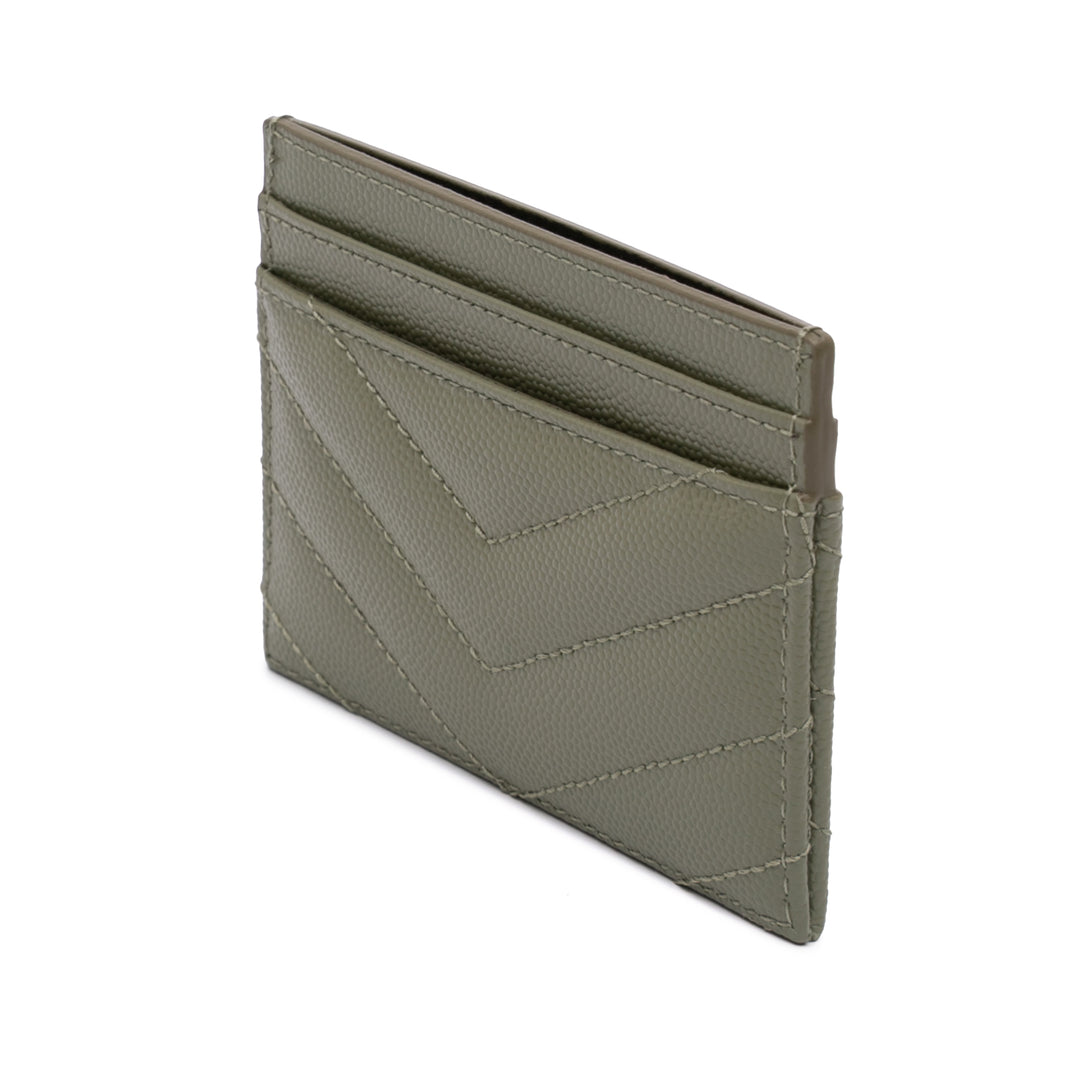 Saint Laurent Grain de Poudre Matelasse Chevron Cassandre Card Holder