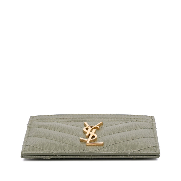 Saint Laurent Grain de Poudre Matelasse Chevron Cassandre Card Holder