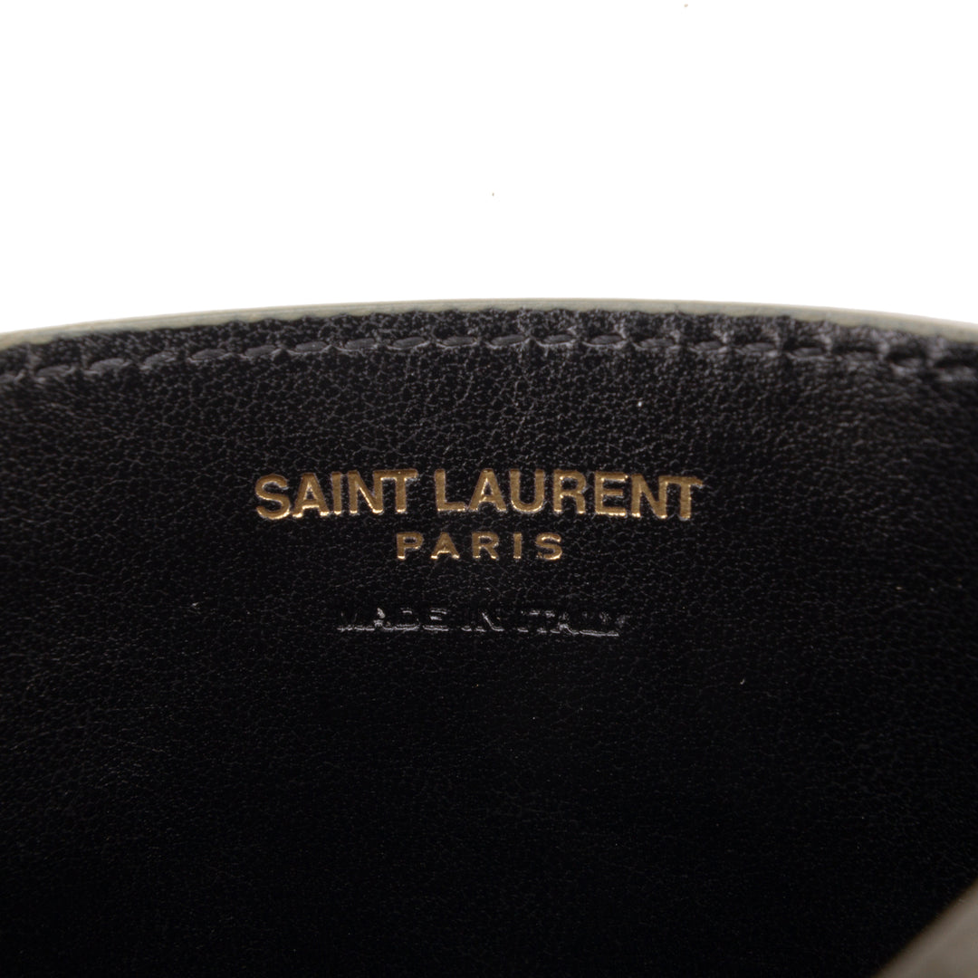 Saint Laurent Grain de Poudre Matelasse Chevron Cassandre Card Holder