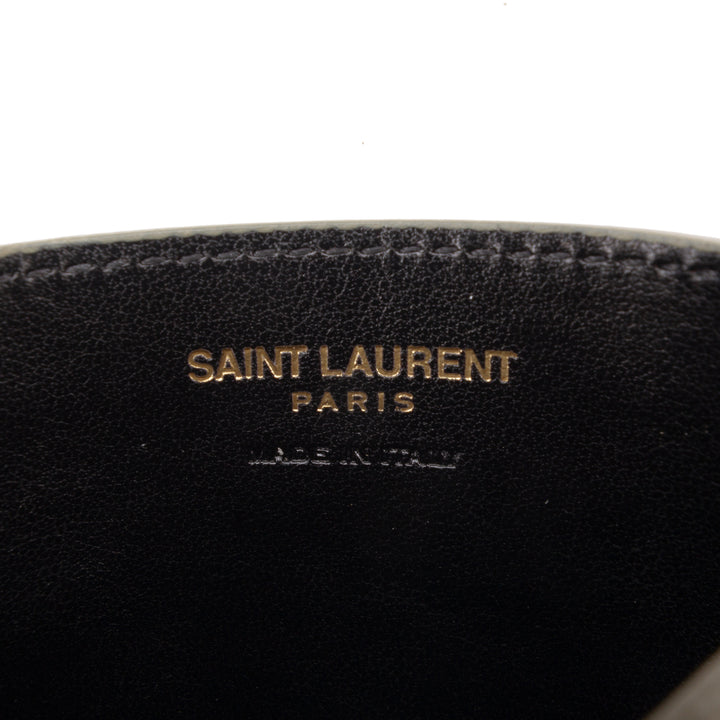 Saint Laurent Grain de Poudre Matelasse Chevron Cassandre Card Holder