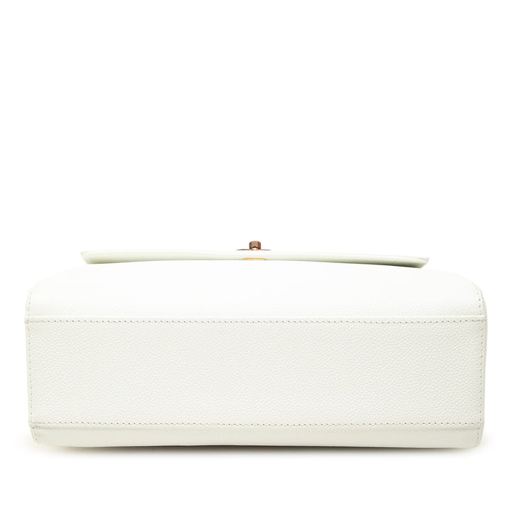 Chanel Sac à main CC Kelly Wood à Cuir caviar Blanc – vue 3 – GABY PARIS