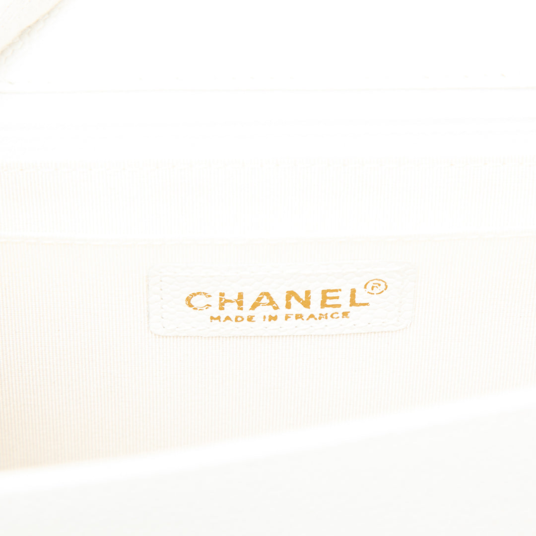 Chanel Sac à main CC Kelly Wood à Cuir caviar Blanc – vue 5 – GABY PARIS