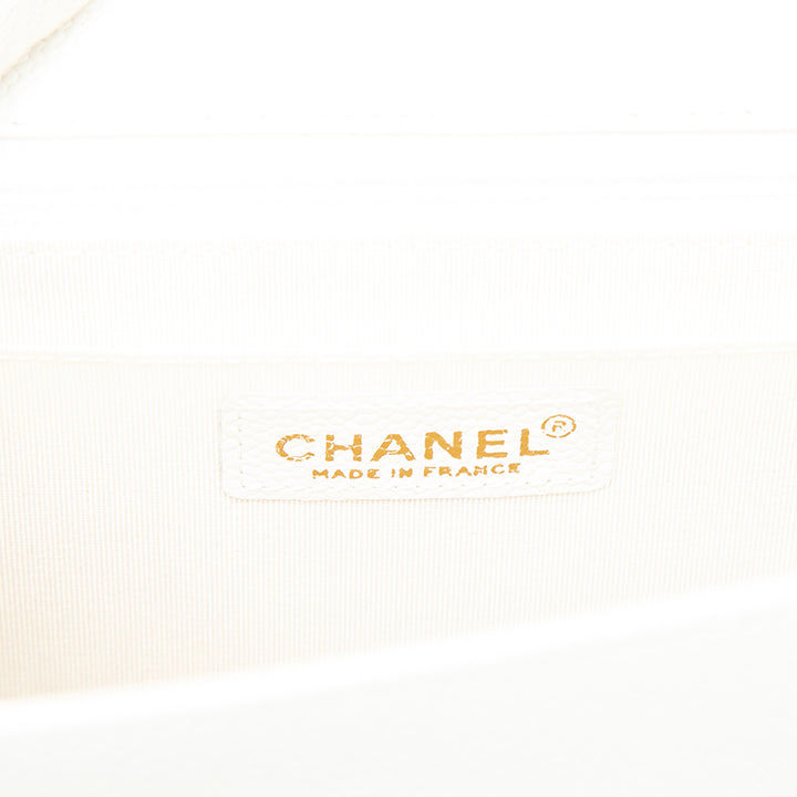Chanel Sac à main CC Kelly Wood à Cuir caviar Blanc – vue 5 – GABY PARIS