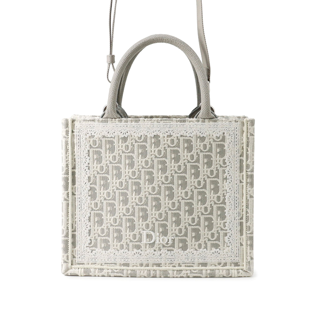 Dior Mini Oblique brodé Toile Lace Book Cabas