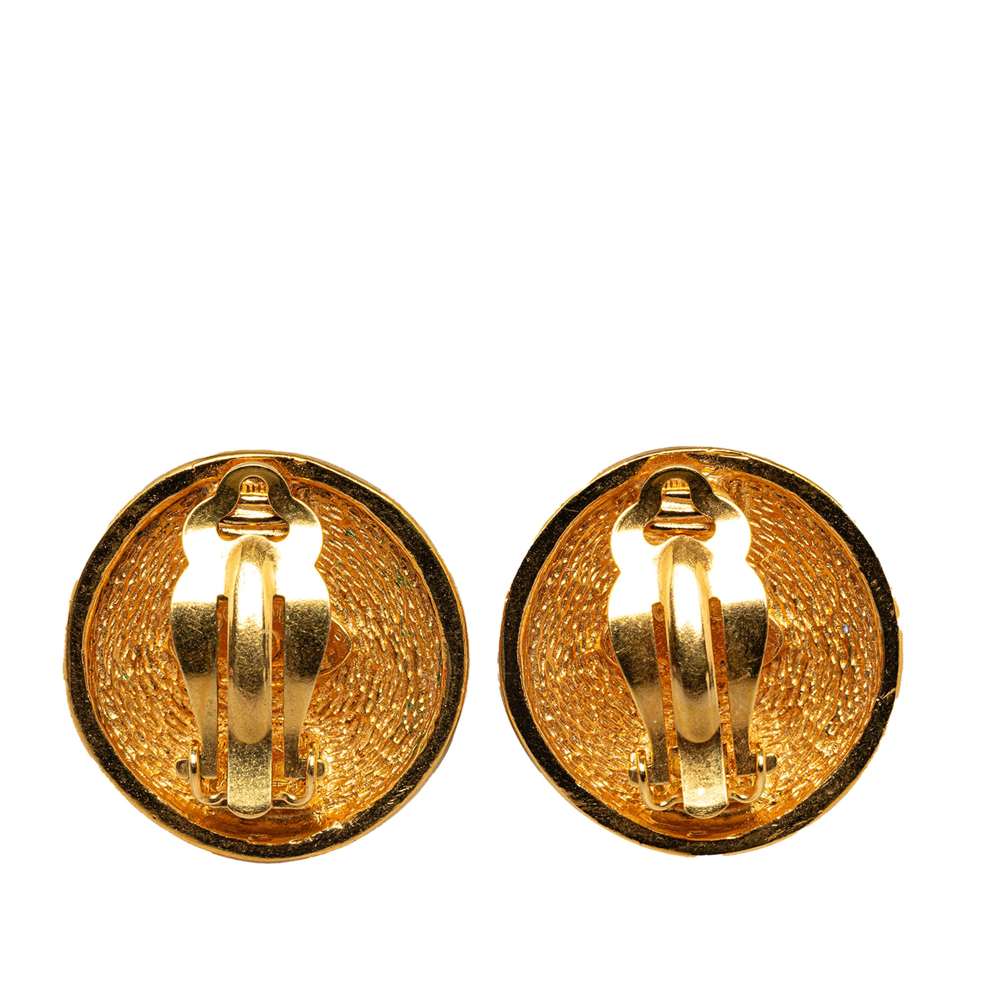 CC Quilted Clip On Earrings Gold - Gaby Paris