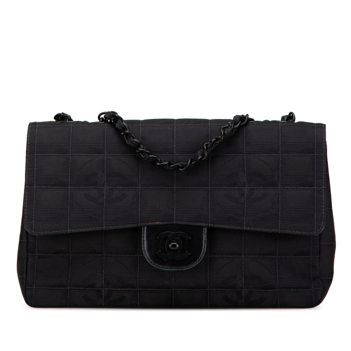 Chanel New Travel Line Medium Nylon Simple rabat Noir