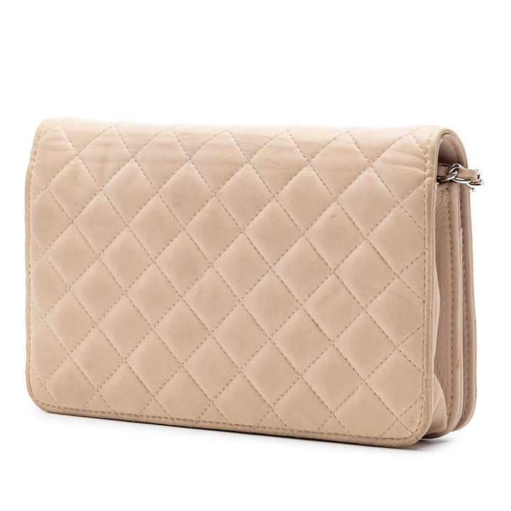 Chanel CC Matelassé Cuir d’agneau Diamond Wallet on Chain
