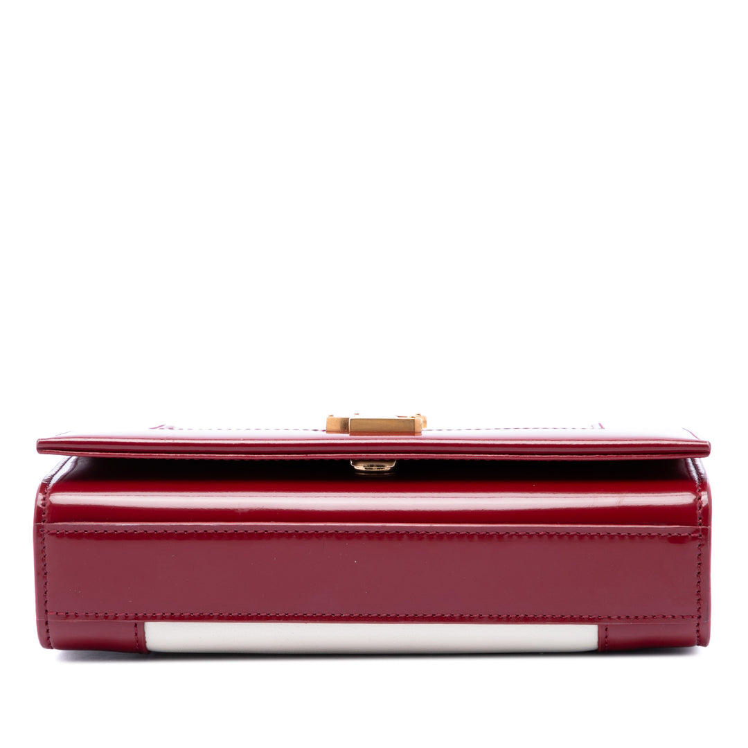 Saint Laurent Bicolore et Kate Chaîne Sac Petit Cuir d'agneau Blanc – vue 3 – GABY PARIS