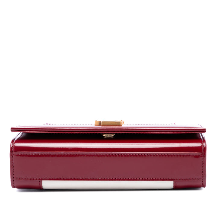 Saint Laurent Bicolore et Kate Chaîne Sac Petit Cuir d'agneau Blanc – vue 3 – GABY PARIS