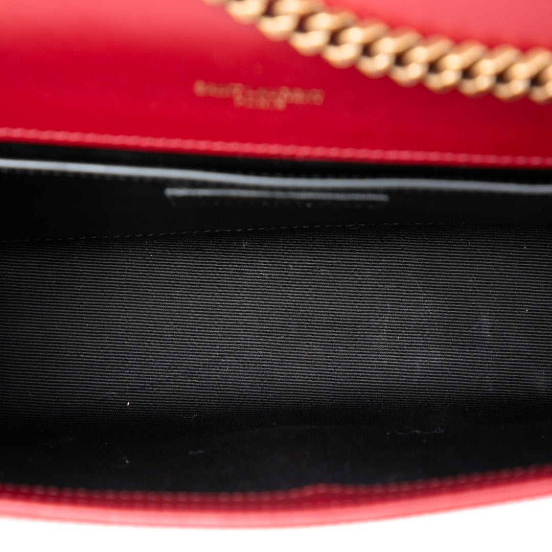 Saint Laurent Bicolore et Kate Chaîne Sac Petit Cuir d'agneau Blanc – vue 4 – GABY PARIS
