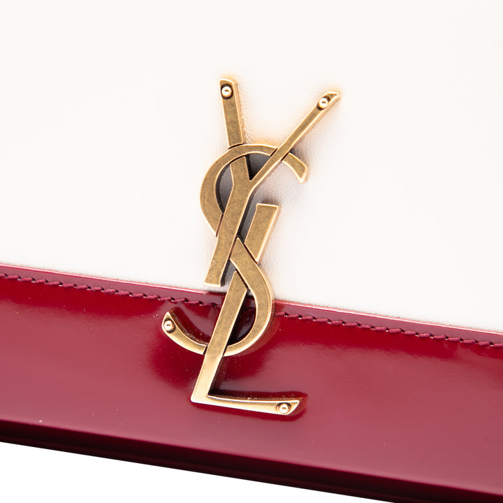 Saint Laurent Bicolore et Kate Chaîne Sac Petit Cuir d'agneau Blanc – vue 5 – GABY PARIS