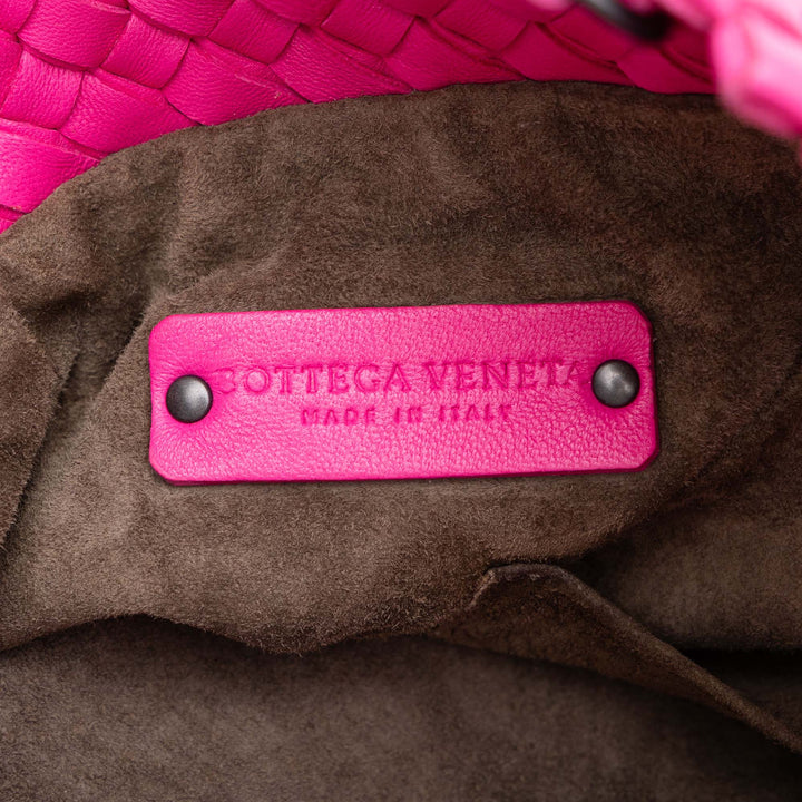 Intrecciato à finitions Bicolore Cabas nappa Marron