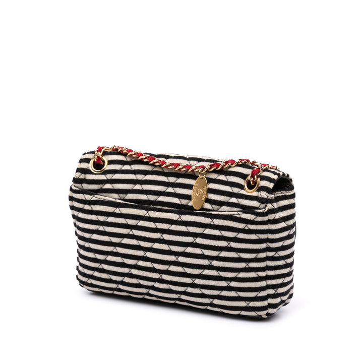 Small Quilted Jersey Coco Sailor Single Flap White - Gaby Paris