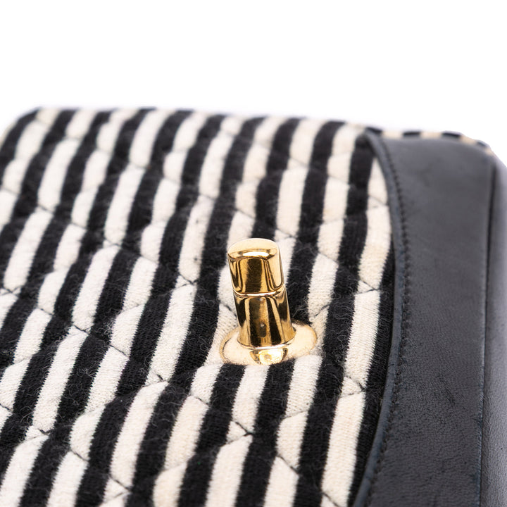 Chanel Small Quilted Jersey Coco Sailor Simple rabat Blanc