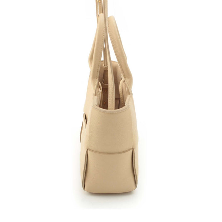 Intreccio Arco Cabas Petit Cuir d'agneau Beige