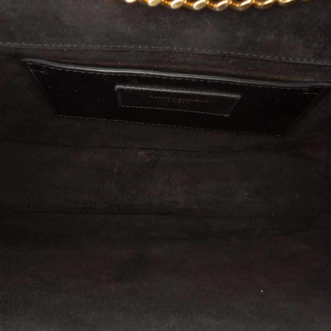 Saint Laurent Medium Cuir verni Monogram Kate Sac porté croisé Noir – GABY PARIS Authentique