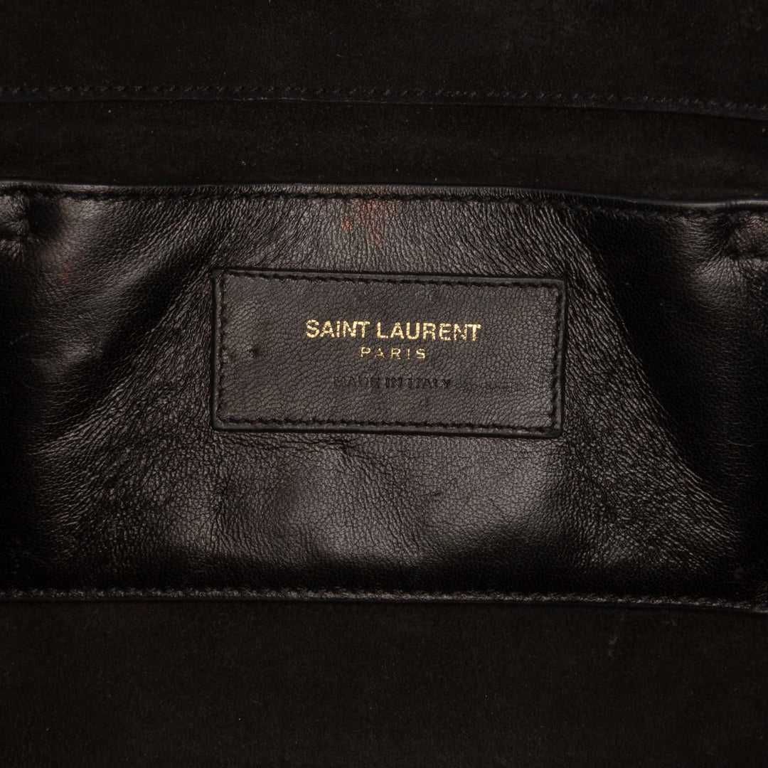 Saint Laurent Medium Cuir verni Monogram Kate Sac porté croisé Noir – GABY PARIS Authentique