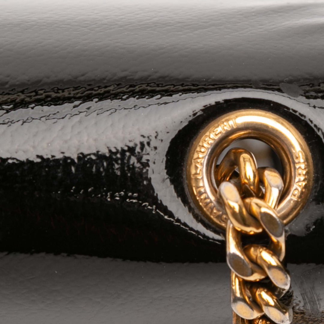 Saint Laurent Medium Cuir verni Monogram Kate Sac porté croisé Noir – GABY PARIS Authentique