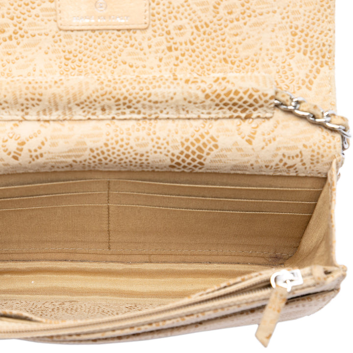 Chanel CC Lace Overlay Cuir de chèvre Wallet on Chain